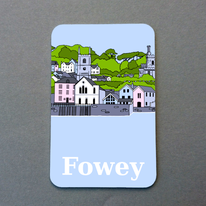 Fowey town scene magnet - Click Image to Close